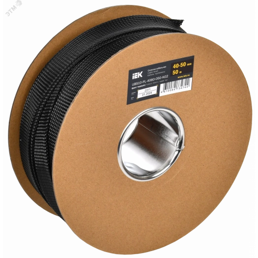 Оплетка кабельная 40-50мм полиэстер 50м черная IEK