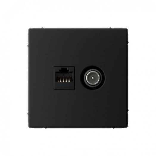 ARTGALLERY розетка двойная ТВ + компьютерная RJ45, кат. 5Е, карбон