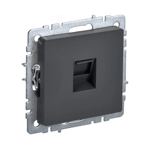 BRITE Розетка компьютерная RJ45 кат.6 РК11-БрГ графит IEK