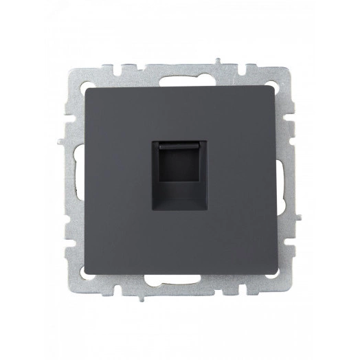 BRITE Розетка компьютерная RJ45 кат.6 РК11-БрГ графит IEK