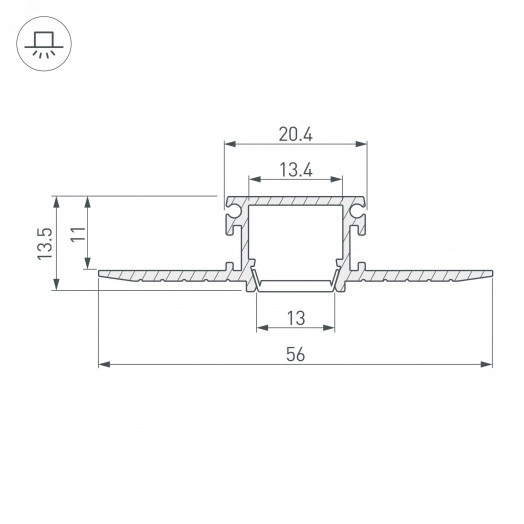 Профиль PDS-F-HIDE-3000 (Алюминий)