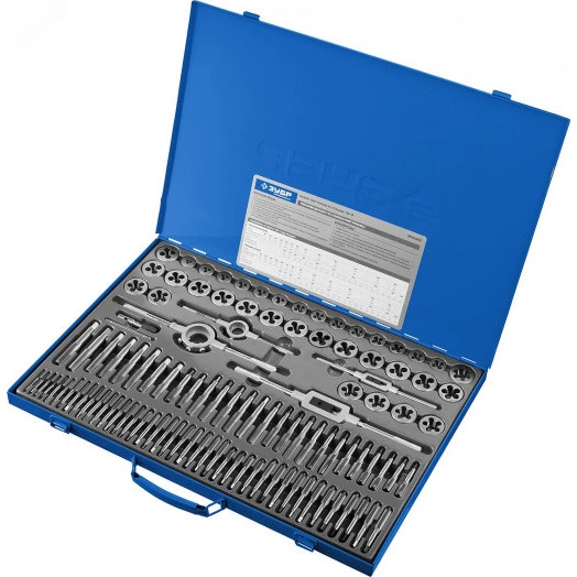 Набор метчиков и плашек, сталь Р6М5 110 предметов