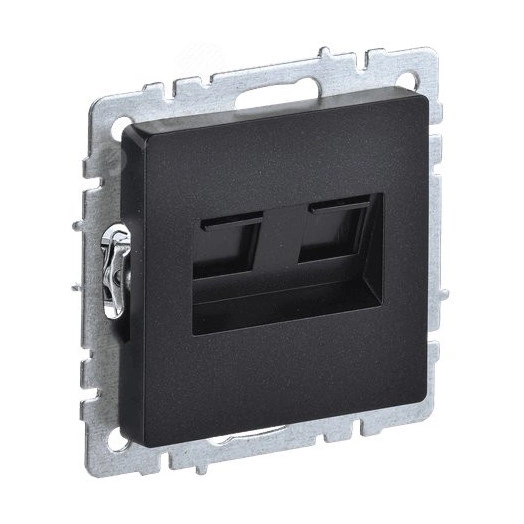 BRITE Розетка компьютерная двойная RJ45 кат.6 РК11-2-БрЧ черный IEK