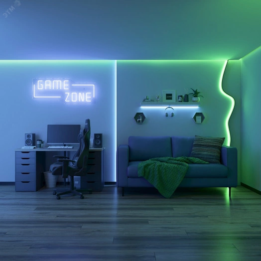 Лента герметичная AURORA-PS-A120-16x8мм 24V Purple (10 W/m, IP65, 2835, 5м) (Силикон)