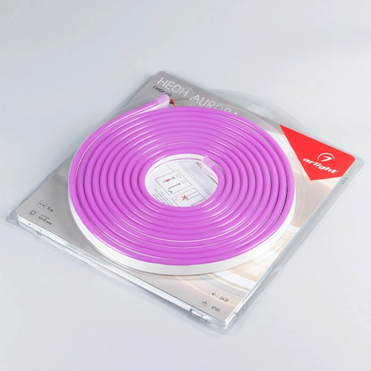 Лента герметичная AURORA-PS-A120-16x8мм 24V Purple (10 W/m, IP65, 2835, 5м) (Силикон)