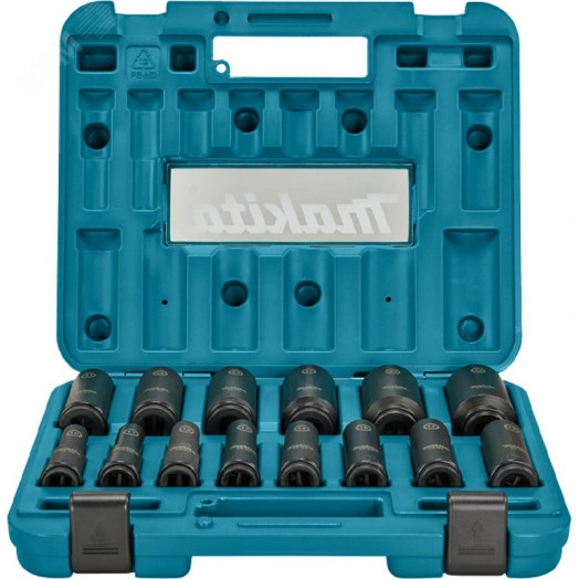 Набор ударных удлиненных торцовых головок Impact Black 1/2'', 14 шт. (10,11,12,13,14,16,17,19,21,22,24,27,30,32 мм)