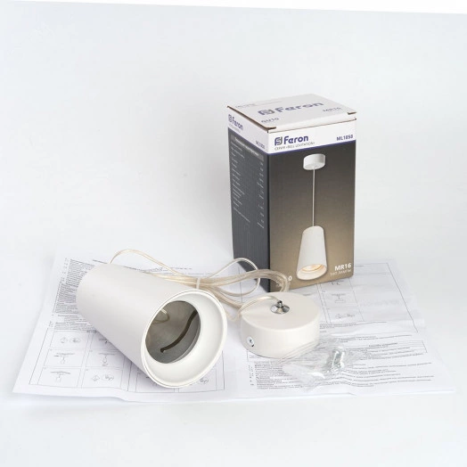 Светильник ДСО GU10 без лампы на подвесе белый