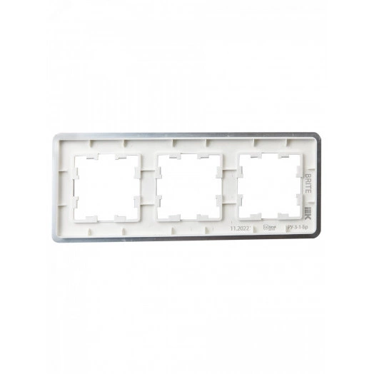 BRITE Рамка 3 поста РУ-3-1-Бр металл алюминий RE AL IEK