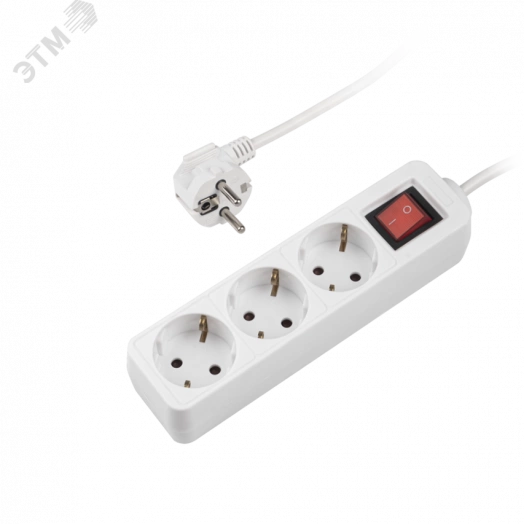 Удлинитель бытовой ФАZА FTS-03-300 (3 х 3,0) с заземлением и выключателем