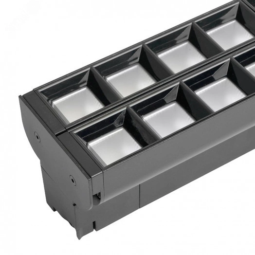 Светильник светодиодный трековый на шинопровод ДПО-2х30w 6500К 6600Лм поворотный черный