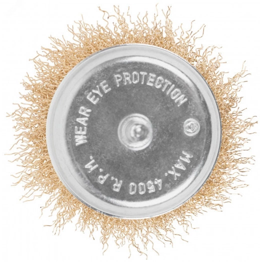 Щетка для дрели, тип ''Чашка'', латунированная витая проволока 0,3 мм, 75 мм, Profi