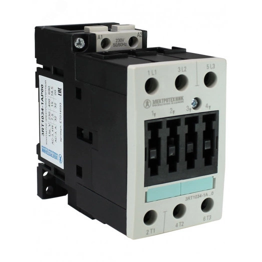 Контактор электромагнитный 3RT1034-1AP00, 3-пол., 32A, AC-3, 15кВт/400V, 230V AC, 50Гц, типоразмер S2, винтовые клеммы, IP20