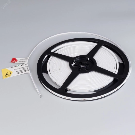 Лента герметичная MOONLIGHT-SIDE-M196-03x06мм 24V Warm3000 (7.2 W/m, IP54, 2216, 5м, wire x2) (Вывод кабеля прямой)