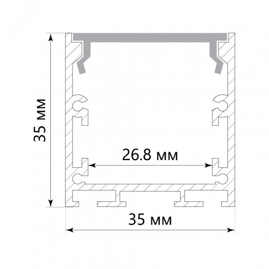 Профиль накладной Линии света алюминиевый белый 2м матовый экран 2 заглушки 4 крепежа для светодиодных лент Feron