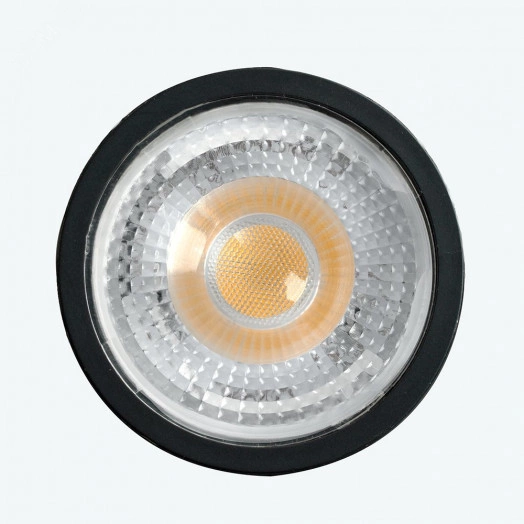 Лампа светодиодная LED 7вт 230в GU10 теплый с линзой 38 гр. черный корпус Feron PRO