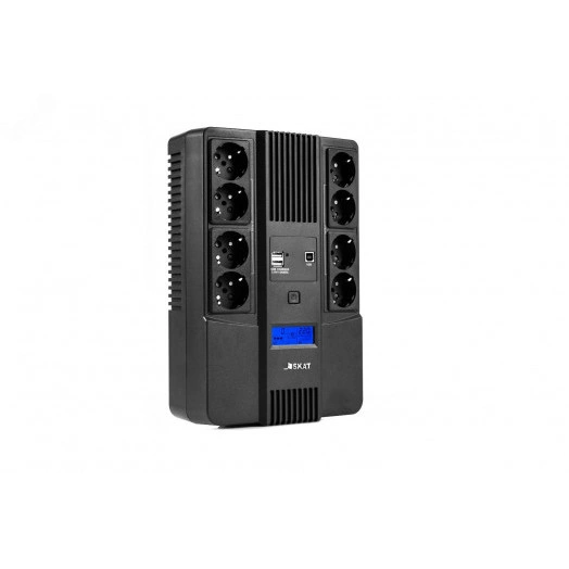 Источник бесперебойного питания Line-interactive SKAT-UPS 800 ВА/480Вт, LCD, АКБ 1x 9Ач, мод.синус, 8хSchuko, 2xUS