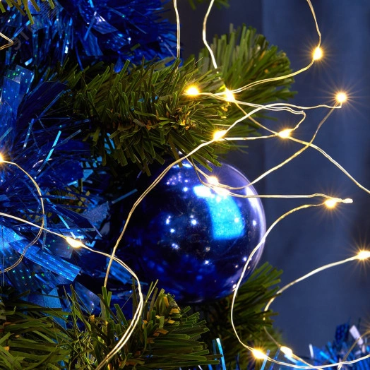 Гирлянда на елку LED теплый белый 10 веток 2м от батареек