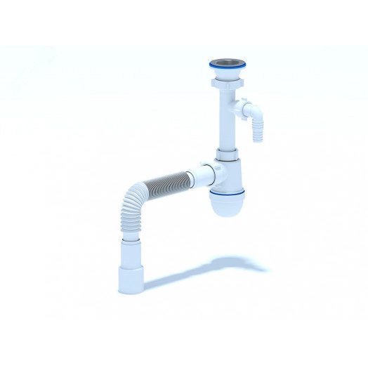 Сифон для умывальника АНИ 1 1/2' x 40 с отводом для стиральноймашины с гибкой трубой 40х40/50