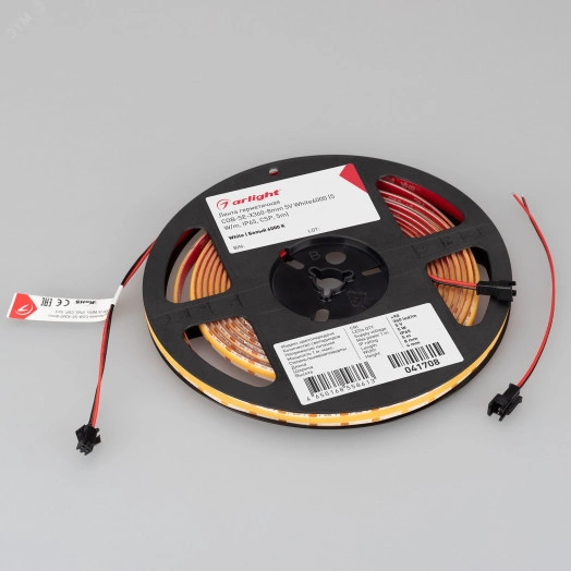 Лента герметичная COB-SE-X360-8мм 5V White6000 (5 W/m, IP65, CSP, 5м) (-)