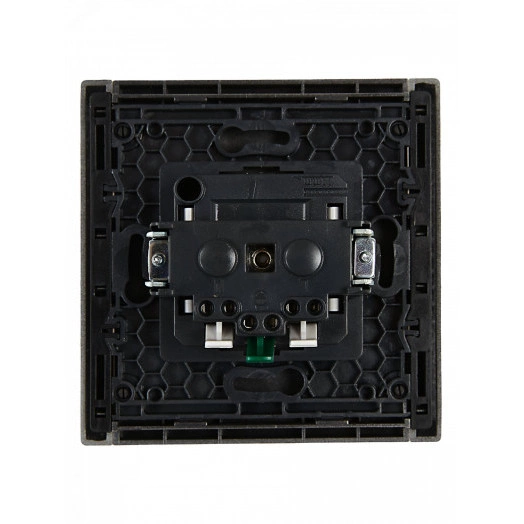 FORTE&PIANO Розетка 1-местная с заземлением без защитных шторок безвинтовое крепление 16А FP514 сталь IEK