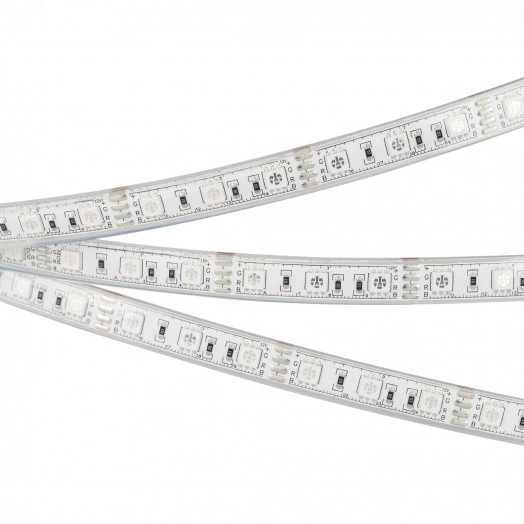 Лента герметичная RTW-PU-B60-12.5mm 12V RGB (14.4 W/m, IP68, Wire 2m, 5m) (Arlight, -)