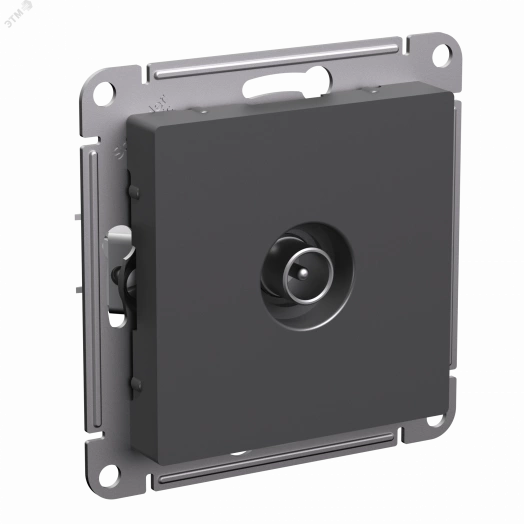 ATLASDESIGN TV РОЗЕТКА проходная 4DB, механизм, БАЗАЛЬТ