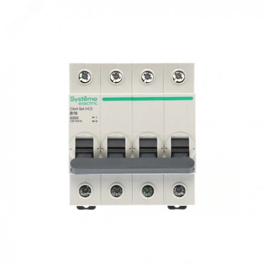 Выключатель автоматический четырехполюсный (АВ) B 16А 4P 6kA 400В City9 Set