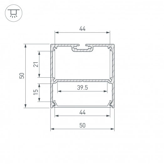 Профиль SL-LINE-5050-LW-3000 ANOD BLACK (Алюминий)