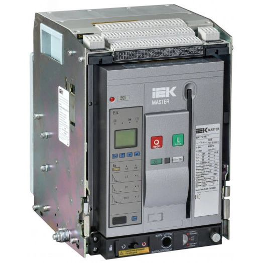 Воздушный автоматический выключатель переменного тока ВА77 выдвижного исполнения 3 полюса типоразмер A 65кА 800А EA с набором аксессуаров: мотор привод катушка включения катушка отключения MASTER IEK