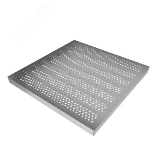 Панель фальшпола металлическая перфорированная, перфорация 38%, толщиной 38 мм, сверху - ПВХ покрыти