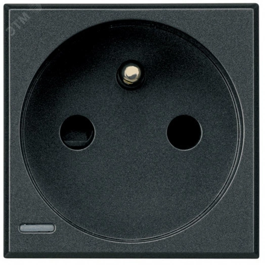 Axolute Розетка 2К+З 10/16А 250В с экранированными контактами антрацит французский стандарт