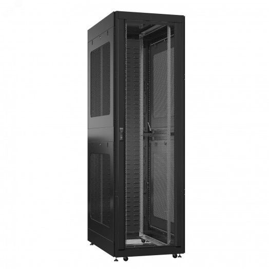 Шкаф серверный 52U 800х1200 передняя дверь: двустворчатая глухой металл IP51. задняя дверь: протект IP41. боковые панели: перфорированные. цвет: черный RAL9005 