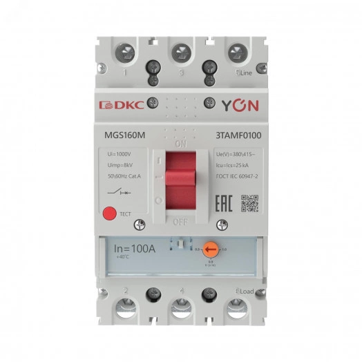 Выключатель автоматический YON MGS160 3P 80-100A 25kA