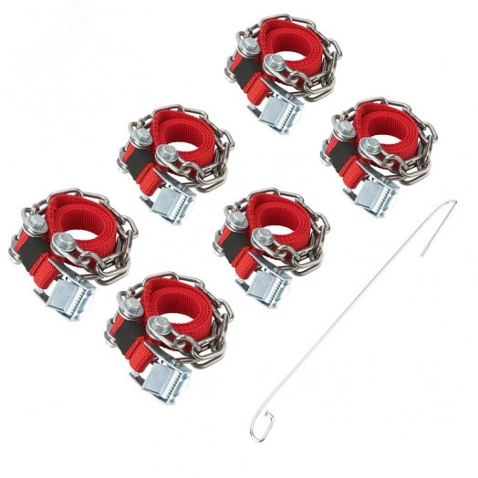 Цепи (браслеты) противоскольжения для легковых авто (колеса 165-205 мм), к-т 6 шт.,