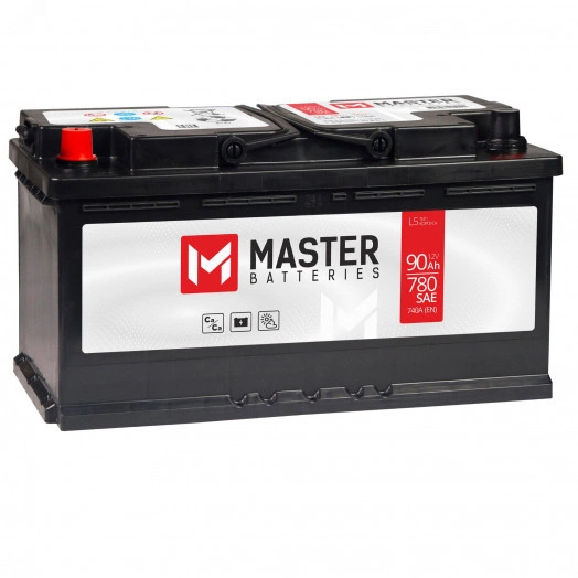 Аккумулятор автомобильный MASTER BATTERIES 90Ah L+