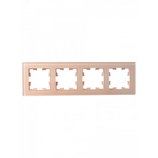 BRITE Рамка 4 поста РУ-4-2-БрП стекло персиковый матовый IEK