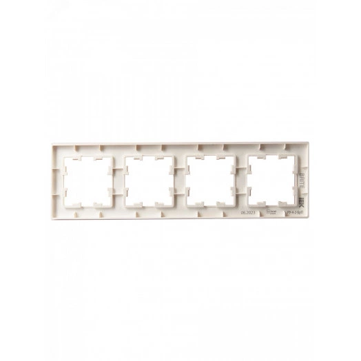 BRITE Рамка 4 поста РУ-4-2-БрП стекло персиковый матовый IEK