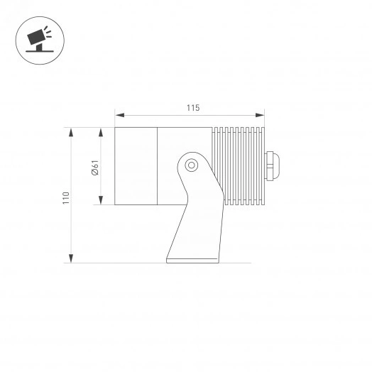 Светильник ALT-RAY-R61-12W Day4000 (DG, 6 deg, 230V) (IP67 металл, 3 года)