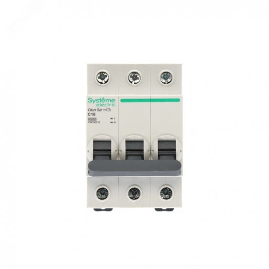 Выключатель автоматический трехполюсный (АВ) С 16А 3P 6kA 400В City9 Set
