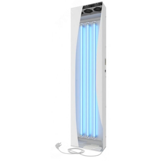 Рециркуляторы АНТИВИРУС ПРОМ 3x30Вт 220м2. Закрытого типа, для напольного размещения передвижной, цвет белый лотос, со счетчиком