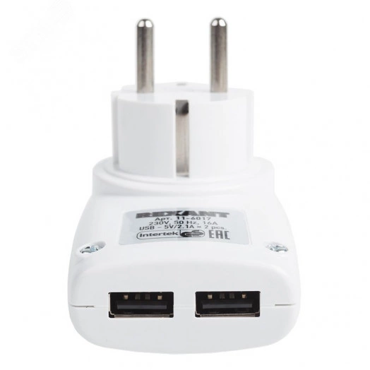 Адаптер питания 220В + 2 USB RX-17 REXANT