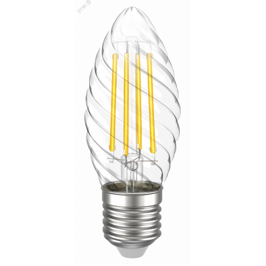 Лампа светодиодная CT35 свеча витая прозрачная 5Вт 230В 3000К E27 серия 360° IEK