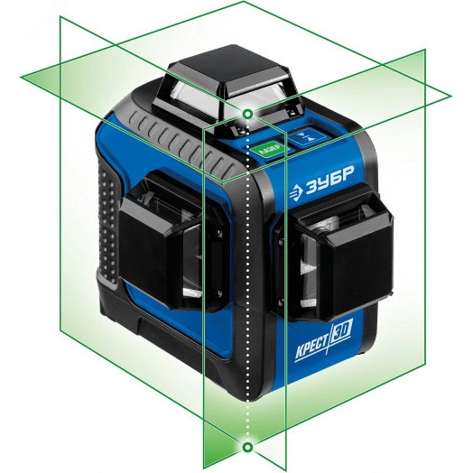 Зеленый нивелир лазерный КРЕСТ 3D