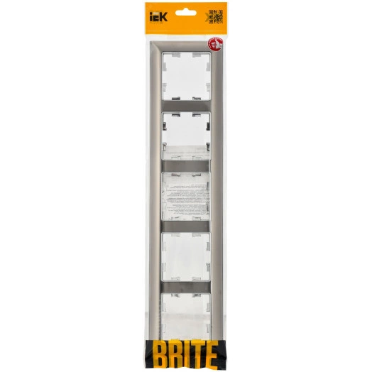 BRITE Рамка 5 постов РУ-5-Бр хром/никель IEK