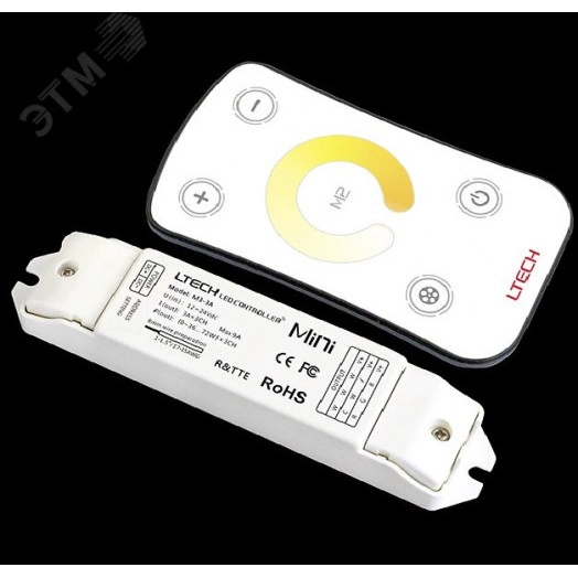 CCT контроллер для светодиодной ленты 12-24V IP20 135x30x20 мм c пультом, 2CH 72/144W(12V/24V) (LTECH)