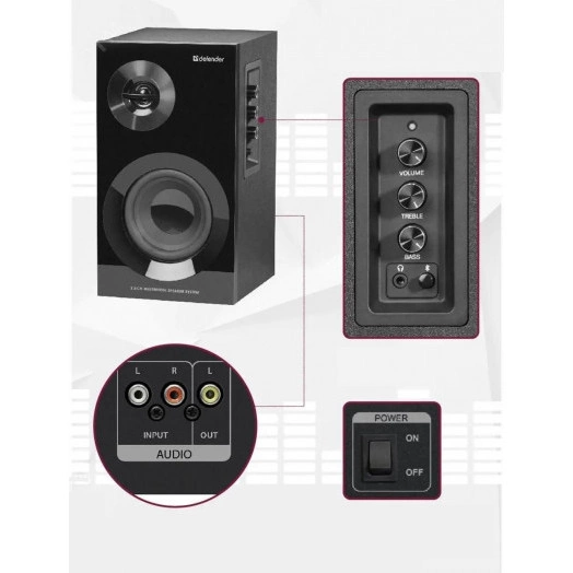 Акустическая система 2.0 Aurora S40 BT 40Вт, bluetooth, 230В