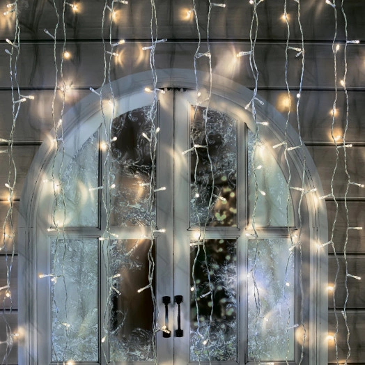 Занавес светодиодный с эффектом мерцания 3х2м 264 светодиода Теплый Провод прозрачный ULD-C3020-264/TTK WARM WHITE IP44