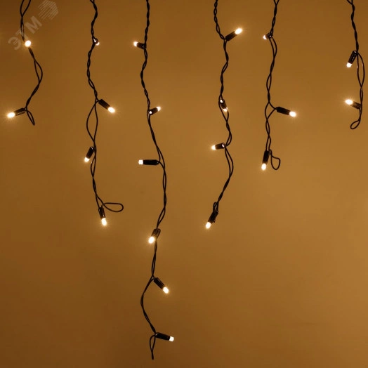 Гирлянда ARD-ICICLE-CLASSIC-5000x500-BLACK-160LED-FLASH Warm (230V, 10W, IP65) (Ardecoled, -)