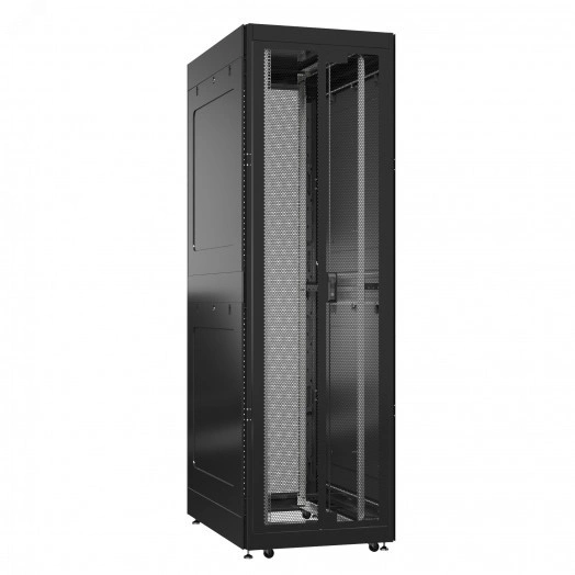 Шкаф серверный 52U 800х1000 передняя дверь: двустворчатая перфорированная IP20. задняя дверь: двустворчатая глухой металл IP51. боковые панели: глухой металл. цвет: черный RAL9005 