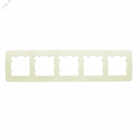Рамка пятиместная, скрытой установки, цвет слоновая кость